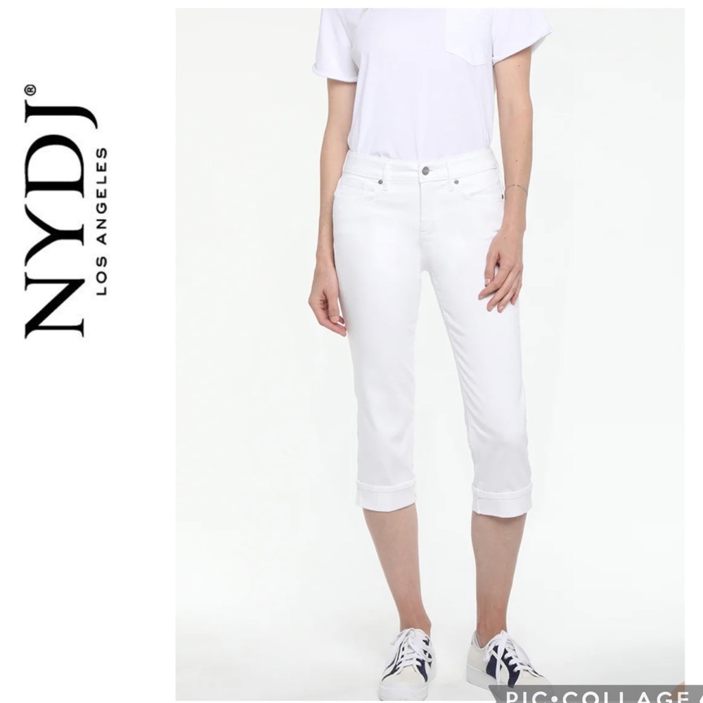 🔴 NYDJ Marilyn straight white Capri pants size 6 Petite
